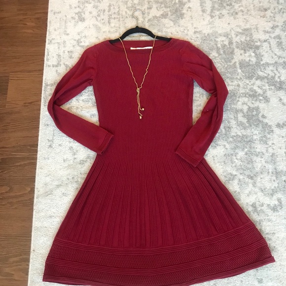 Max Studio Red Long Sleeve Knit Dress Size S - Picture 8 of 8